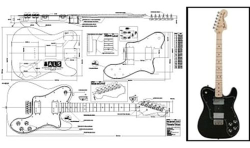 Plan Of Fender Telecaster Deluxe Electric Guitar - Full Scal