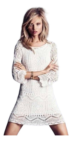 Vestido Crochet Punto H&m Importado 