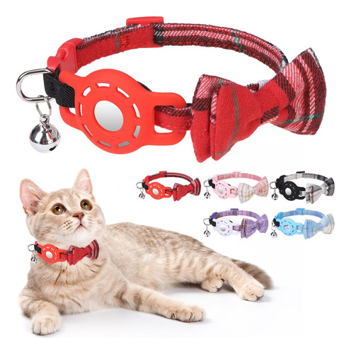 Dillybud Collar Para Gato Airtag Con Campanas Y Pajarita, Li