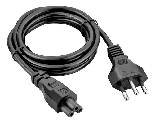 Kit 10 Cabo De Força Energia Tripolar Tv Fonte De Notebook Cor Preto 127/220v