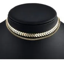 Comprar Collar Gargantilla Doble Capa Multi Arrow + Cadena Lisa