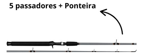 Vara Para Pesca Pesqueiro 2,10 Resistente 20-40lbs Tamba Cor Cinza