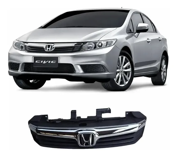 Grade Civic 2012 2013 2014 Completa (com Friso Cromado) Brilhante