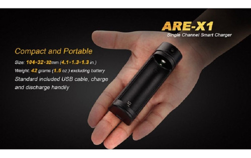 Imagen 3 de 7 de Cargador Fenix Original Are-x1 + Bateria 18650 Carga Celular