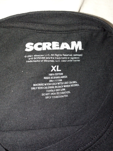 Playera Scream Talla Xl