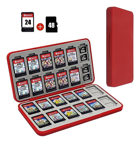 Estuche Para Juegos Y Micro Sd De Nintendo Switch - Rojo