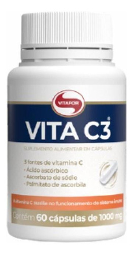 Kit 2x: Vita C3 Vitamina C 1000mg Vitafor 60 Cápsulas