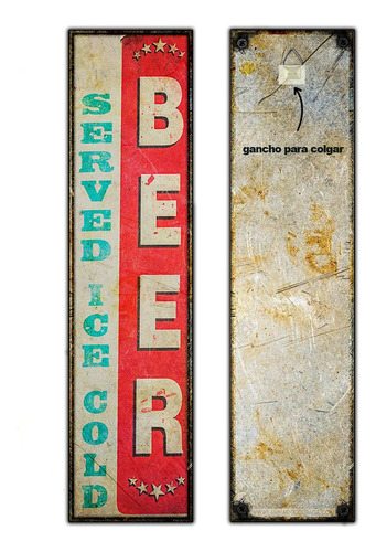 #01 - Cartel Decorativo Vintage - Beer Cerveza No Chapa
