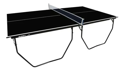 Mesa de ping pong mdp 15mm 1087 klopf cor preta c/ rodas, suporte E rede +  kit Raquetes e Bolinhas 5055