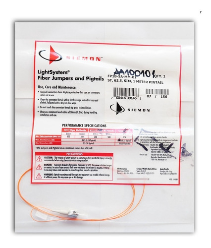 Pigtail De Fibra, Multimodo, 1mtrs, 62,5m Siemon