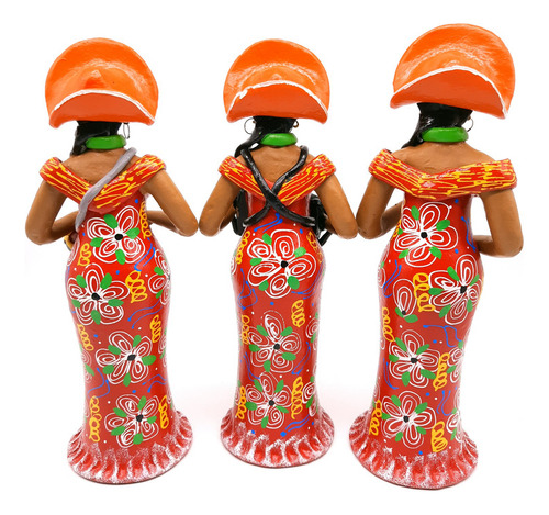 Estátua Trio De Forró Feminino Escultura Cerâmica Caruaru G
