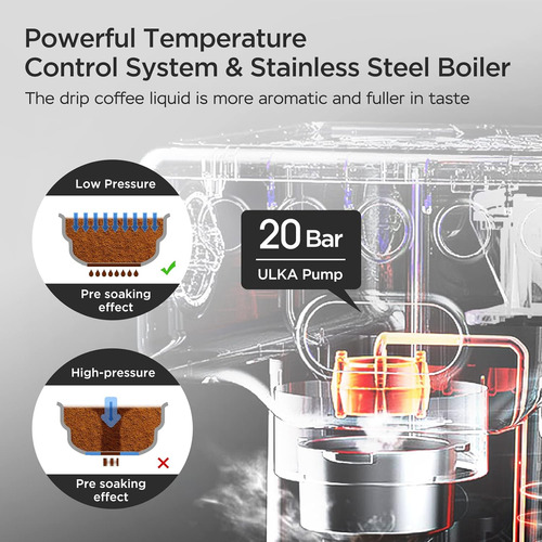 Geek Chef Espresso Máquina, Fabricante De Café Espresso De 2