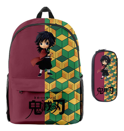 Mochila De 2 Piezas Demon Slayer Con Bolsa Para Bolígrafos