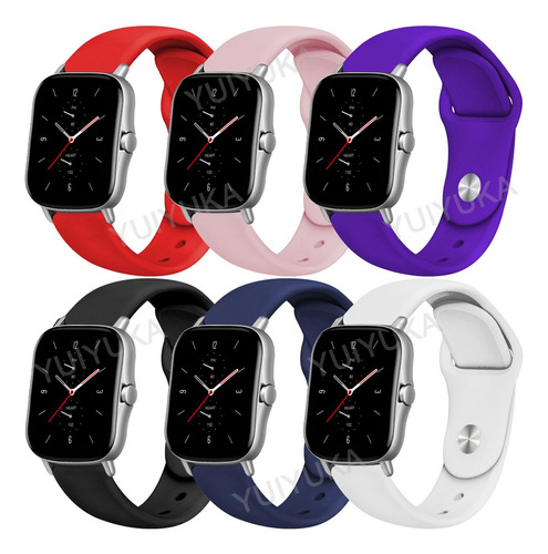 6 Correas De Silicona Para Amazfit Gts/gtr 4 3 2 2e Mini Pro