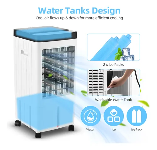 Ventilador Eléctrico, Enfriador, Temporizador Evaporativo, C