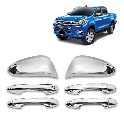 Kit Apliques Cromados Completos Toyota Hilux 2016 Até 2019