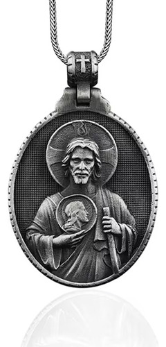 Medalla Collar San Judas Plata 925: Regalo Hombre Mujer