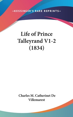 Libro Life Of Prince Talleyrand V1-2 (1834) - De Villemar...