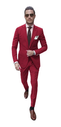 Trajes Hombre Entallados Ambos Slim Fit Elastizados Import