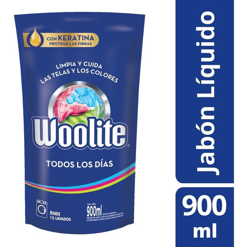 Jabón Líquido Ropa Todos Los Días Repuesto Woolite 900 Ml