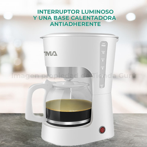 Imagen 5 de 6 de Cafetera Electrica Filtro Atma Jarra De Vidrio 1.25l Ca8133n