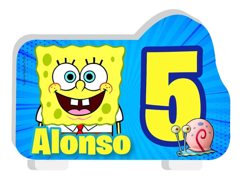 Vela Cumpleaños Personalizada Bob Esponja 