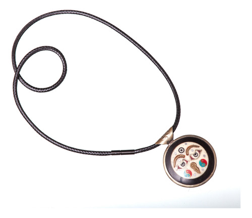 Ojos De Buda Nudo Infinito Om Nepal Doble Vajra Collar Negro