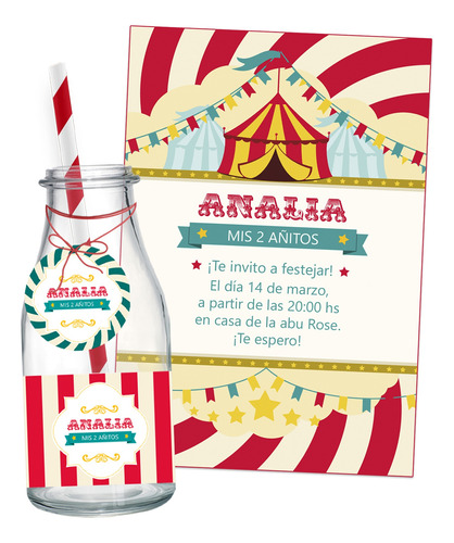 Kit Imprimible Circo Vintage Decoración Candy Bar Golosinas