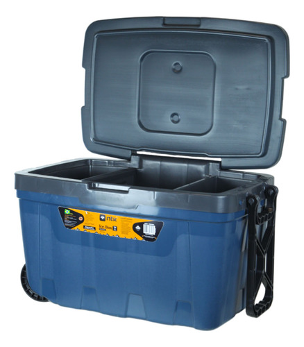 Caixa Termica Ice Box Cooler 54l C/rodas (cinza/azul) - Ntk
