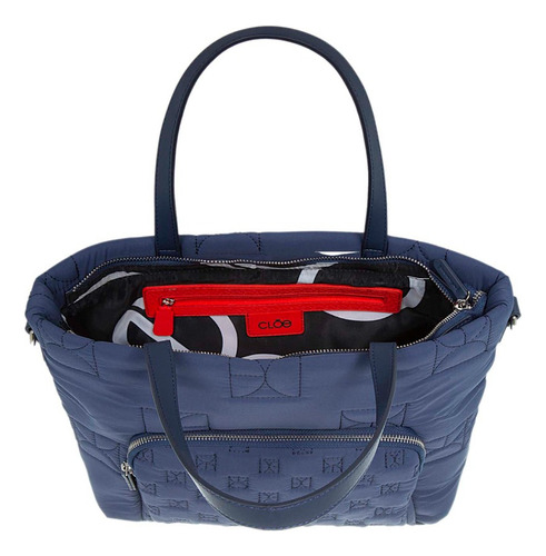 Bolsa Tote Para Mujer Con Cierre Color Azul Marino Cloe