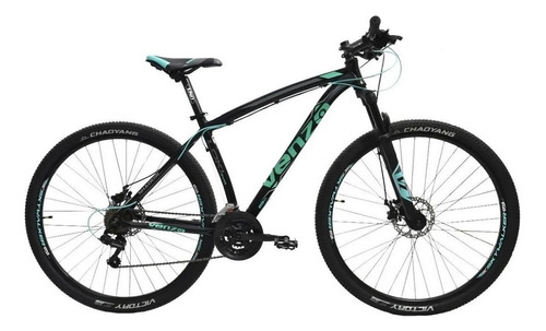 Mountain bike Venzo Shadow Series Loki Evo R29 18" 21v frenos de disco mecánico cambios Shimano color negro/teal  