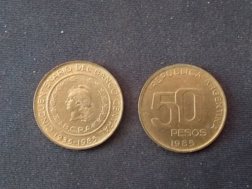 Moneda: Argentina 50 Pesos 1985 (5) 1986 (1)