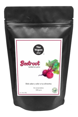 Imagen 1 de 4 de Beetroot Betabel En Polvo 200g The Vegan Art 100% Puro