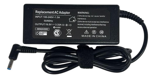Cargador Para Hp 245 G1 Notebook Punta Azul 19.5v 3.33a 65w Negro