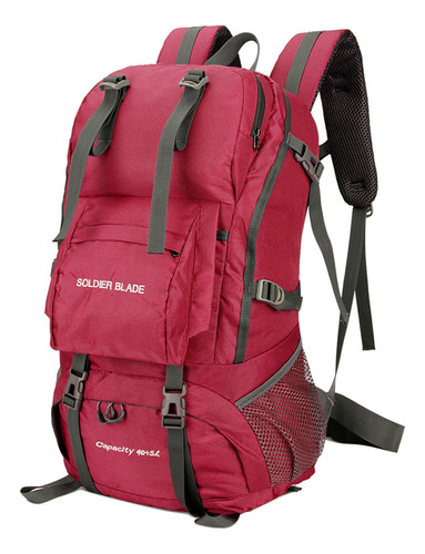 Mochila De 45 L Para Acampar Y Senderismo, Gran Capacidad, A Color Rojo