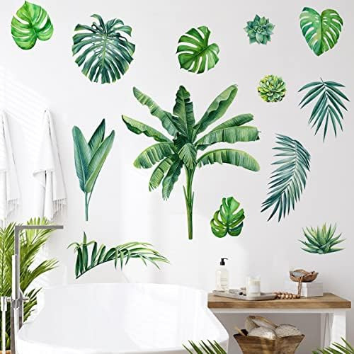 Mefoss Pegatinas De Pared Con Hojas De Palmera Verdes De Acu