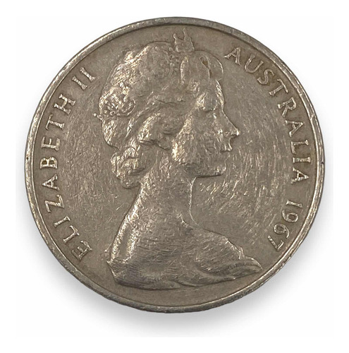 Antigua Moneda 20 Centavos País De Oceanía Australia 1967 (Usado)
