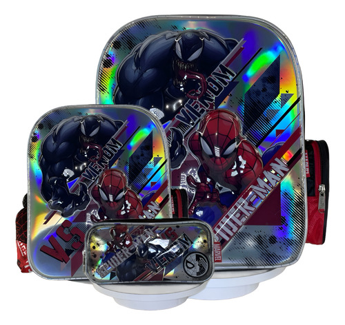 Kits De Mochilas Ruz Primaria Spiderman Mochila Gris Hombre Araña