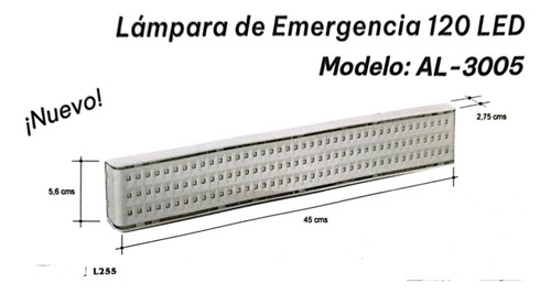 Lámpara De Emergencia De Led Y Bateria Incluida