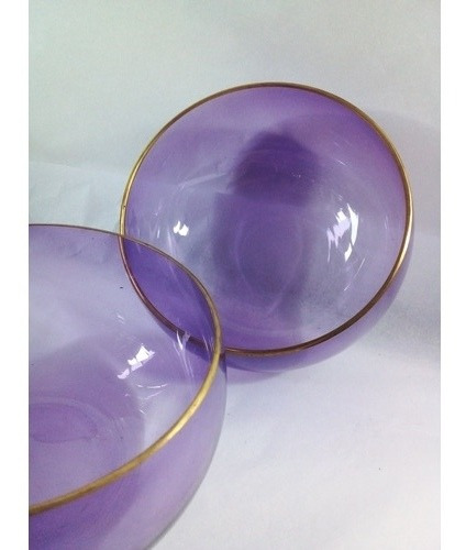 Par De Bowl Em Cristal Francês Cor Ametista 6r (Usado)