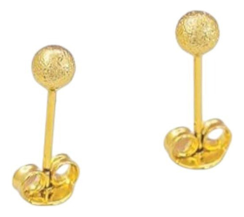 Arete Balin Diamantado 4mm En Oro Laminado 18k