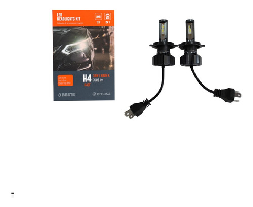 Kit Ampolletas H4 Led 12-24v 72w 7600lm Antierror Beste 