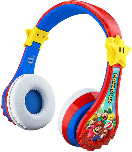 Super Mario Audifonos Inalámbricos Bluetooth Ekids Color Rojo