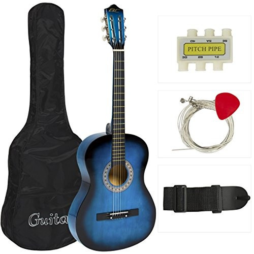 Guitarra Acústica Con Funda,correa,sintonizador Y Pick -azul