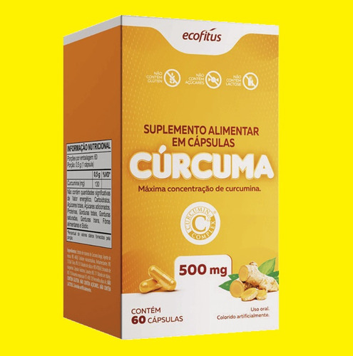 Suplemento Alimentar Curcuma 500mg C/ 60 Capsulas - Ecofitus