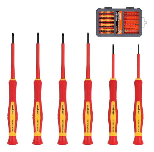 Horusdy 1000v Juego De Mini Destornilladores Aislados De 6 P