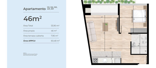 Apartamento En Venta De 1 Dormitorio En Tres Cruces