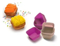 Comprar Kit 6 Capacillos Silicona Cuadrados Cupcakes Muffins Panques