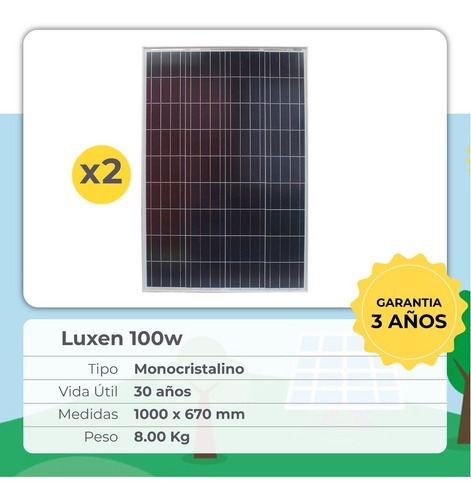 Kit Solar Con 2 Paneles De 100w Bateria 65a Usb Y 220 K13
