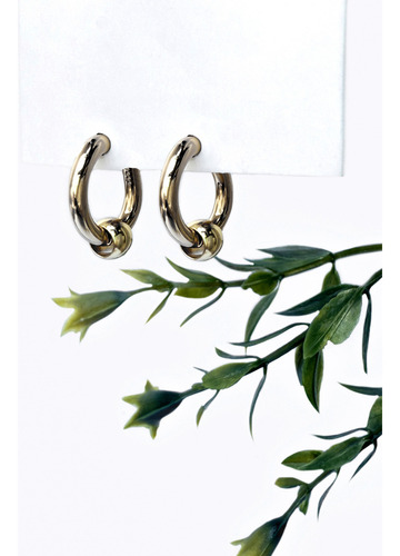 Aretes Arracadas Tipo Huggies Con Cuenta En Centro Acero Inoxidable Color Oro Joyeria Elegantes Finos Ligeros Moda Ideales Para Regalar Mujer